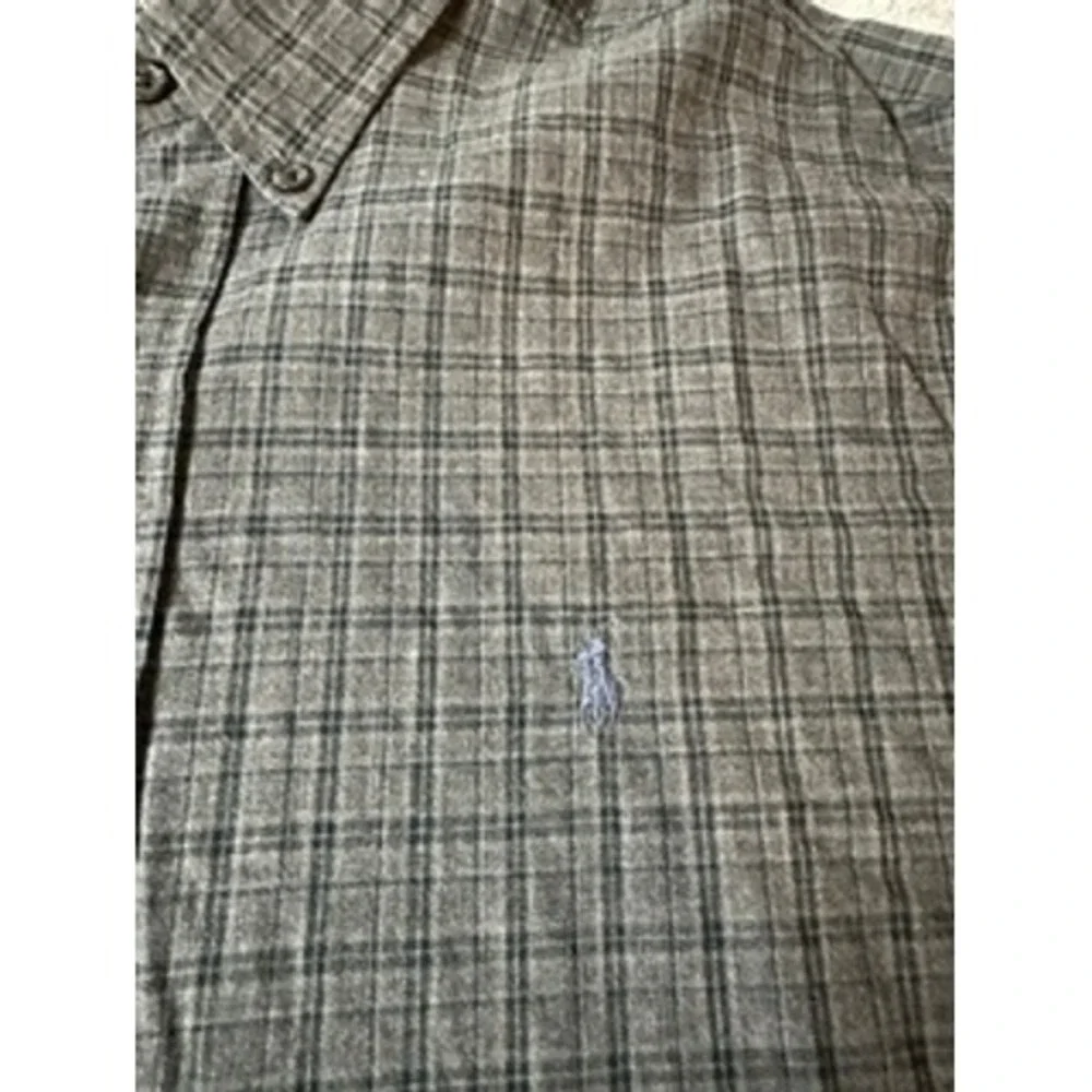 Polo Ralph Lauren Mens XL Classic Fit Grey Plaid Button Down Shirt Long Sleeve